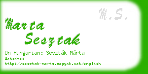 marta sesztak business card